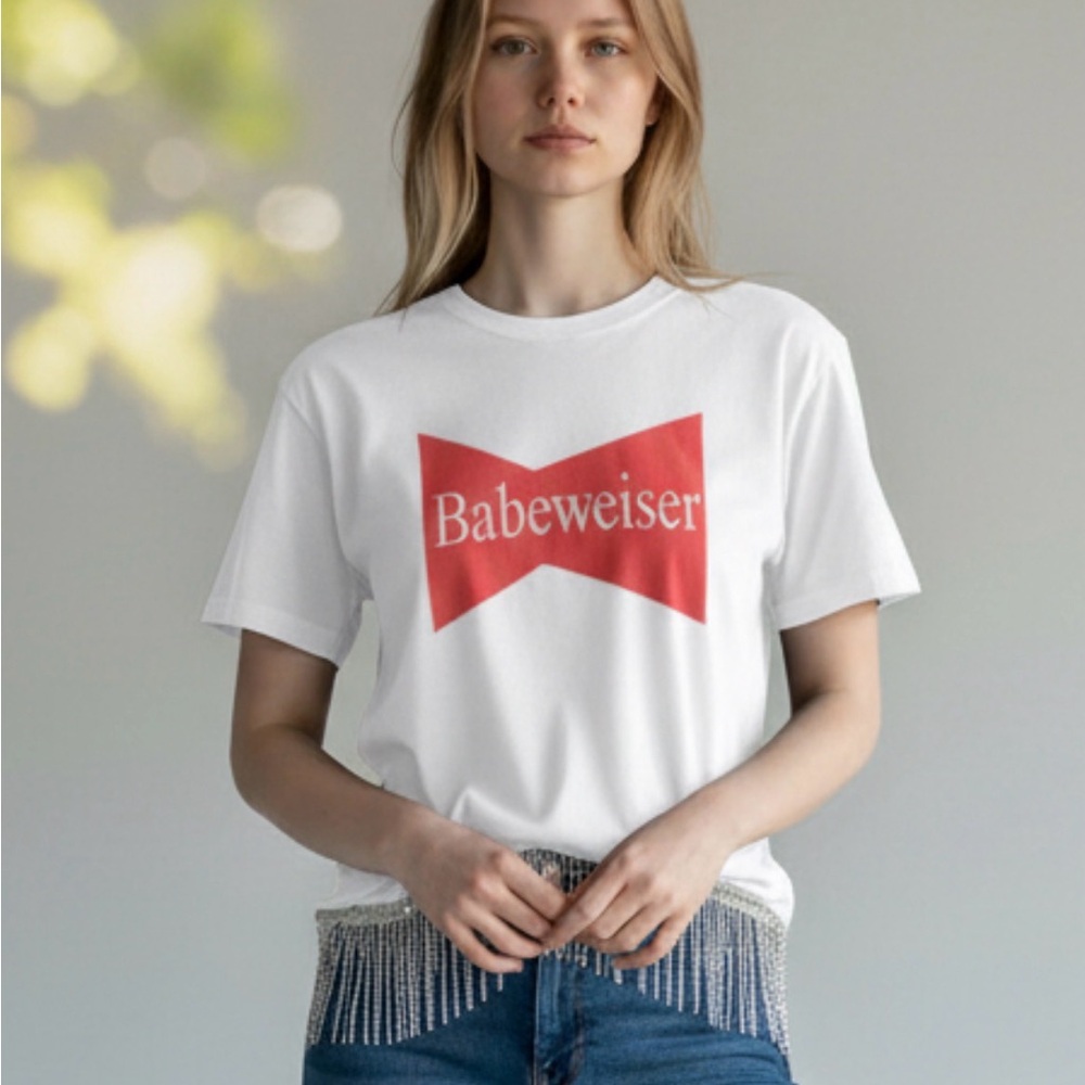 White Tee with Red Logo